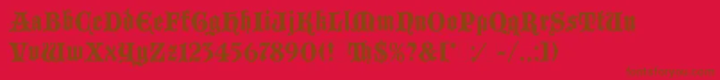 BlackmoorLetPlain.1.0 Font – Brown Fonts on Red Background