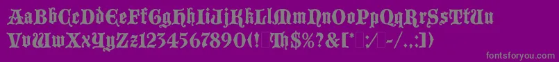 BlackmoorLetPlain.1.0 Font – Gray Fonts on Purple Background