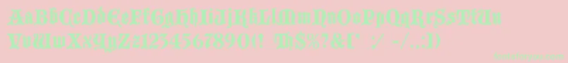 BlackmoorLetPlain.1.0 Font – Green Fonts on Pink Background