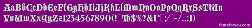 BlackmoorLetPlain.1.0 Font – Green Fonts on Purple Background