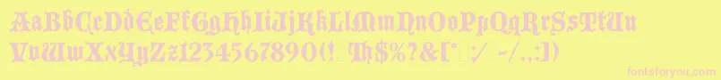 BlackmoorLetPlain.1.0 Font – Pink Fonts on Yellow Background