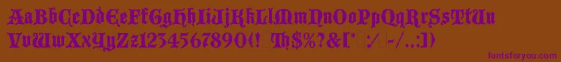 BlackmoorLetPlain.1.0 Font – Purple Fonts on Brown Background