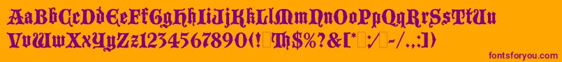 BlackmoorLetPlain.1.0 Font – Purple Fonts on Orange Background