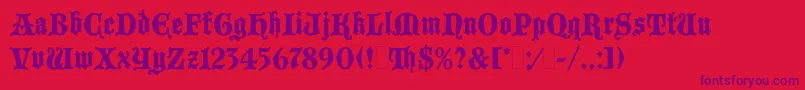 BlackmoorLetPlain.1.0 Font – Purple Fonts on Red Background