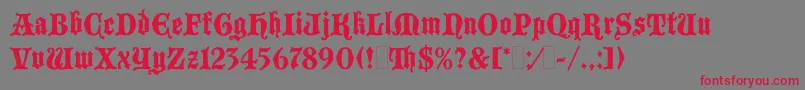 BlackmoorLetPlain.1.0 Font – Red Fonts on Gray Background