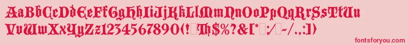 BlackmoorLetPlain.1.0 Font – Red Fonts on Pink Background