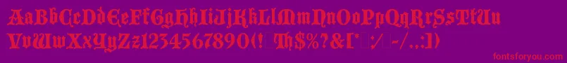BlackmoorLetPlain.1.0 Font – Red Fonts on Purple Background