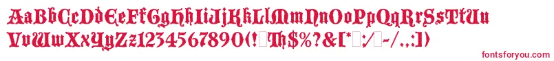 BlackmoorLetPlain.1.0 Font – Red Fonts on White Background