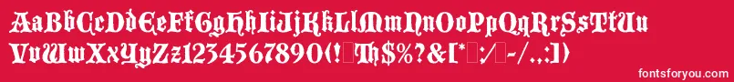 BlackmoorLetPlain.1.0 Font – White Fonts on Red Background