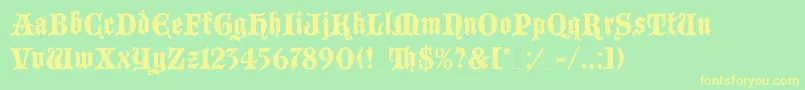 BlackmoorLetPlain.1.0 Font – Yellow Fonts on Green Background