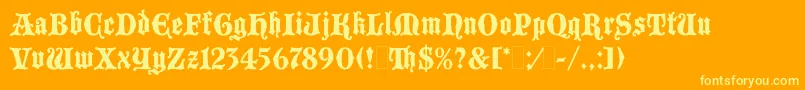 BlackmoorLetPlain.1.0 Font – Yellow Fonts on Orange Background