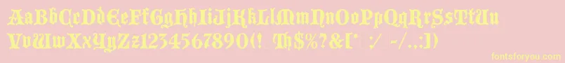 BlackmoorLetPlain.1.0 Font – Yellow Fonts on Pink Background