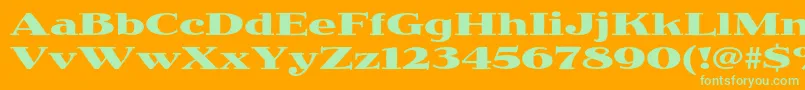 JimbostdBoldexpanded Font – Green Fonts on Orange Background