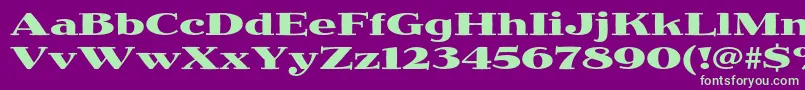 JimbostdBoldexpanded Font – Green Fonts on Purple Background