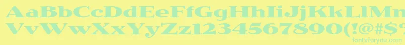 JimbostdBoldexpanded Font – Green Fonts on Yellow Background