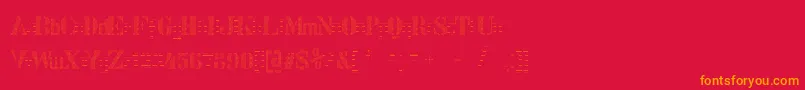 Stencix-Schriftart – Orangefarbene Schriften auf rotem Hintergrund
