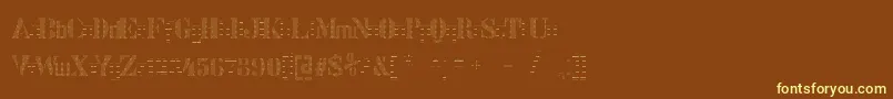 Stencix Font – Yellow Fonts on Brown Background
