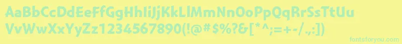 MontaraBoldgothic Font – Green Fonts on Yellow Background
