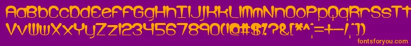 Fonte LarkspurBrk – fontes laranjas em um fundo violeta