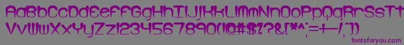 Czcionka LarkspurBrk – fioletowe czcionki na szarym tle