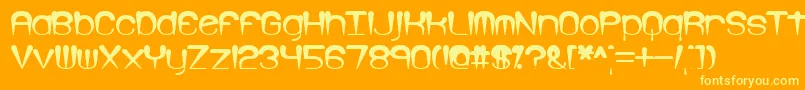 LarkspurBrk-Schriftart – Gelbe Schriften auf orangefarbenem Hintergrund