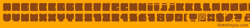 Fonte FatAss – fontes marrons em um fundo laranja