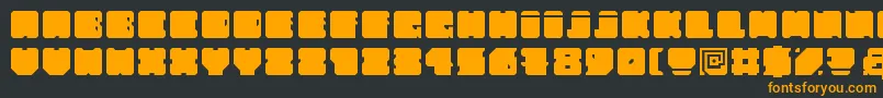Weitere Informationen zur FatAss-Schriftart FatAss-Schriftart – Orangefarbene Schriften auf schwarzem Hintergrund