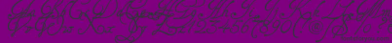 Tagettes-Schriftart – Schwarze Schriften auf violettem Hintergrund