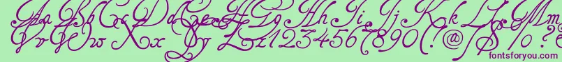 Tagettes Font – Purple Fonts on Green Background