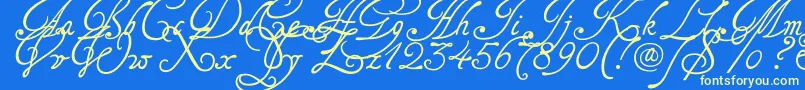 Tagettes Font – Yellow Fonts on Blue Background