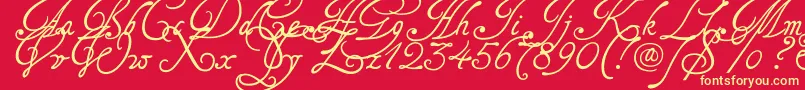 Tagettes Font – Yellow Fonts on Red Background