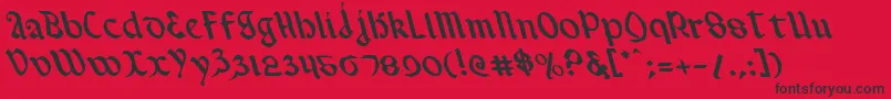 ValeriusLeftalic Font – Black Fonts on Red Background