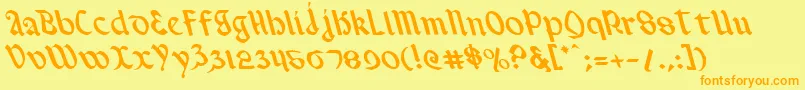 ValeriusLeftalic Font – Orange Fonts on Yellow Background