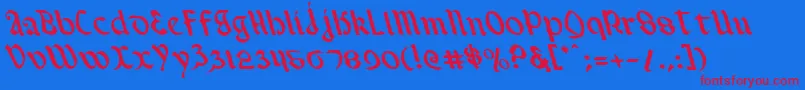 ValeriusLeftalic Font – Red Fonts on Blue Background