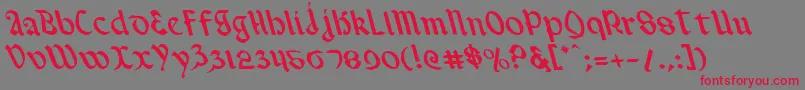 ValeriusLeftalic Font – Red Fonts on Gray Background