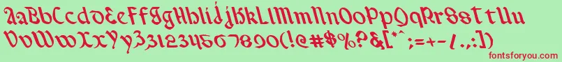 ValeriusLeftalic Font – Red Fonts on Green Background