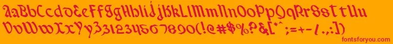 ValeriusLeftalic Font – Red Fonts on Orange Background