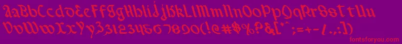 ValeriusLeftalic Font – Red Fonts on Purple Background