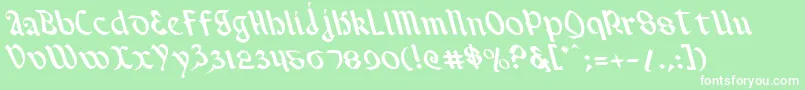 ValeriusLeftalic-Schriftart – Weiße Schriften auf grünem Hintergrund