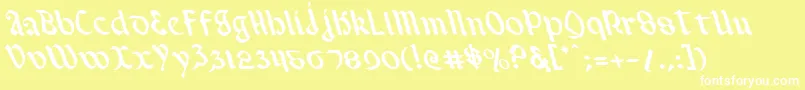 フォントValeriusLeftalic – 黄色い背景に白い文字