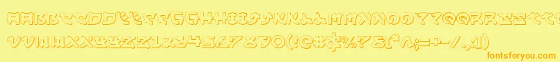 Yama Moto 3D Font – Orange Fonts on Yellow Background