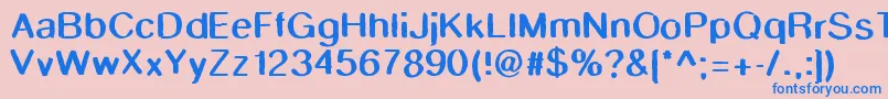 Smudgestick Font – Blue Fonts on Pink Background