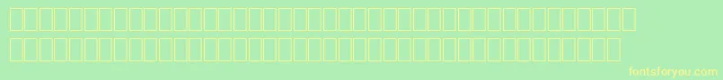 フォントWphv07na – 黄色の文字が緑の背景にあります