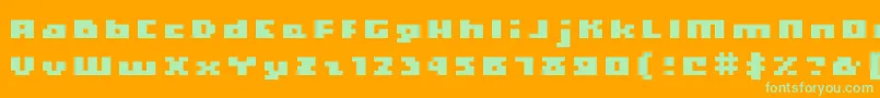Шрифт Hooge0466 – зелёные шрифты на оранжевом фоне