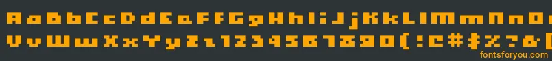 フォントHooge0466 – 黒い背景にオレンジの文字