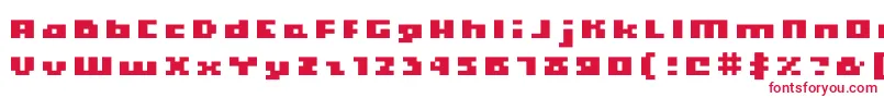 Hooge0466 Font – Red Fonts on White Background