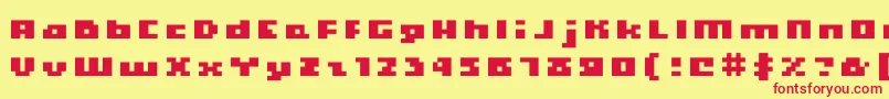 フォントHooge0466 – 赤い文字の黄色い背景