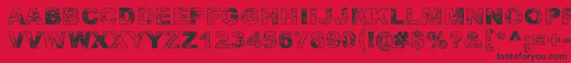 Fonte AdieresisOdieresisAring – fontes pretas em um fundo vermelho