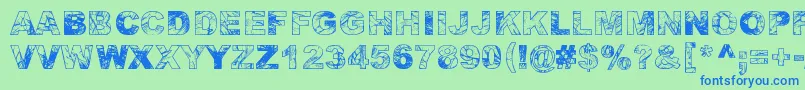 AdieresisOdieresisAring Font – Blue Fonts on Green Background