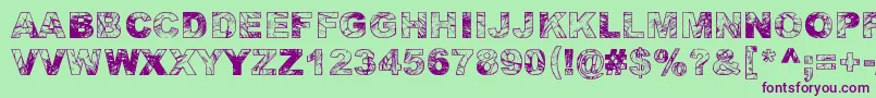 AdieresisOdieresisAring Font – Purple Fonts on Green Background